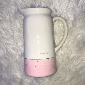Rae Dunn Drink Up water pitcher mug cup